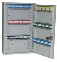 Metalowa szafka na 30 kluczy z ruchomymi haczykami SKR 30