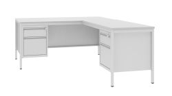 Metalowe biurko lekarskie, kątowe BIM 073 z dwoma kontenerkami