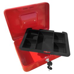 Kaseta metalowa na pieniądze czerwona z wyjmowaną tacką CASHBOX 5025 Kaseta metalowa na pieniądze czerwona z wyjmowaną tacką CASHBOX 5025