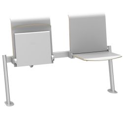 Ławka dla dwóch osób L2 TPS1 U w kolorze szarym siedzisko automatyczne