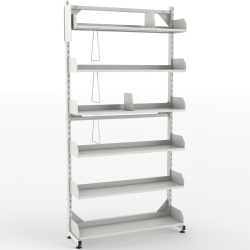 Metalowy regał biblioteczny jednostronny 6 półek RMB 1 MALOW