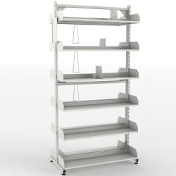 Metalowy regał na książki dwustronny RMB 2 MALOW