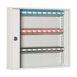 Przeszklona szafka na 30 kluczy z haczykami przenośnymi SKR 30/S Leomar
