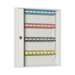 Przeszklona szafka na 40 kluczy z haczykami przenośnymi SKR 40/S Leomar