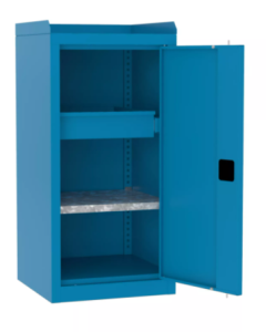 Metalowa szafa warsztatowa SMD 515/4 półka szuflada + rant boczny