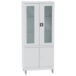 Szafa medyczna przeszklona z kółkami biała SML 104 Malow Szafa medyczna przeszklona z kółkami biała SML 104 Malow