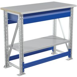 Prosty stół warsztatowy 100 x 50 cm z szufladą i półką Valberg Master 104