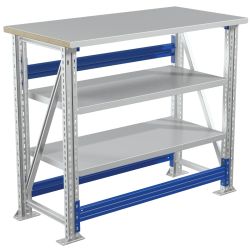 Stół warsztatowy metalowy z dwiema półkami Valberg Master 106