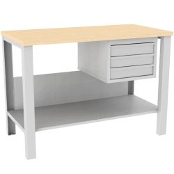 Stół warsztatowy roboczy metalowy z 3 szufladami STW 322 - 120 cm szerokość