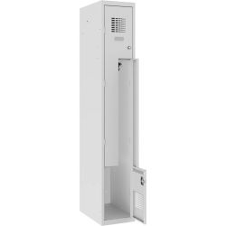 Podwójna szafa ubraniowa BHP do szatni typu L metalowa SUL 31 W ST Podwójna szafa ubraniowa BHP do szatni typu L metalowa SUL 31 W ST