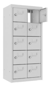 Dwustronna szafka przelotowa na klucz 10 skrytek SUS 225 P