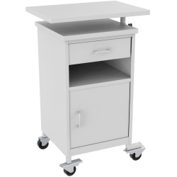 Przyłóżkowa szafka medyczna SZL 201 z regulowanym blatem  - biała