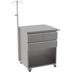 Szafka anestezjologiczna SZLA + regulowany stojak na kroplówki 