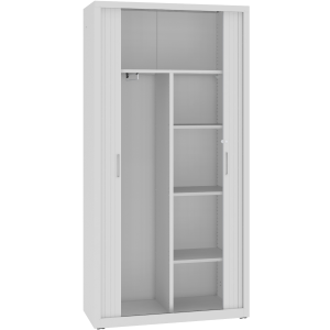 Metalowa szafa aktowa z drzwiami żaluzjowymi i przedziałem na ubrania Sbm 218 m malow