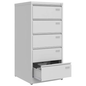 Metalowa szafa na 3 rzędy kartotek na klucz RODO 5 szuflad  SZK 319 ST