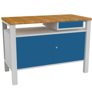 Stół warsztatowy roboczy metalowy z szafką STW 323 - 120 cm szer.