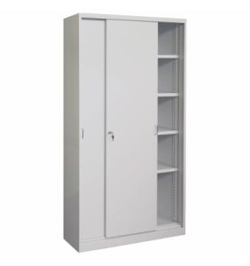 Metalowa szafa biurowa z drzwiami przesuwnymi i półkami SBM 221 