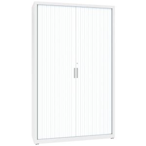 Szafa metalowa do biura z drzwiami żaluzjowymi SBM 217 M 120 cm kolor biały RAL 9010