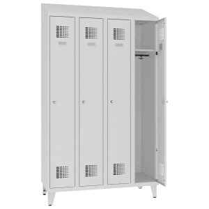  Metalowa szafa ubraniowa BHP z nóżkami  dla 4 pracowników SUM 341 WST