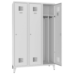 Sum 431 W ST 3-drzwiowa szafa BHP z przegrodą i nóżkami Malow