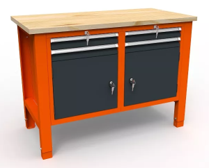 Stół warsztatowy SWT 12/07 'DWÓJKA' 4 szuflady 2 szafki 450 kg