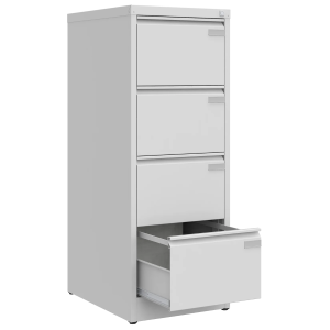 Szafka metalowa szara z szufladami z pełnym wysuwem