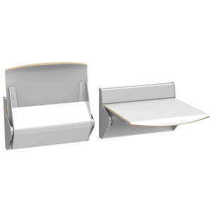 Szare siedzisko na ścianę manualny mechanizm