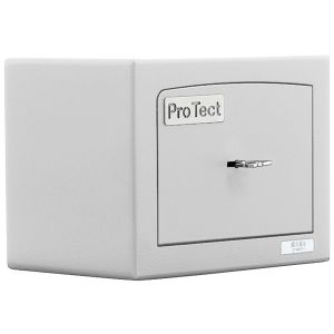 Sejf na gotówkę z zamkiem kluczowym w kolorze jasnoszarym klasy I Valberg ASK 20