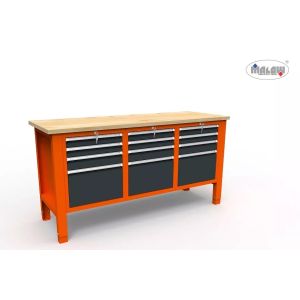 Stół warsztatowy SWT 17/03 'TRÓJKA' 1765mm 12 szuflad na klucz