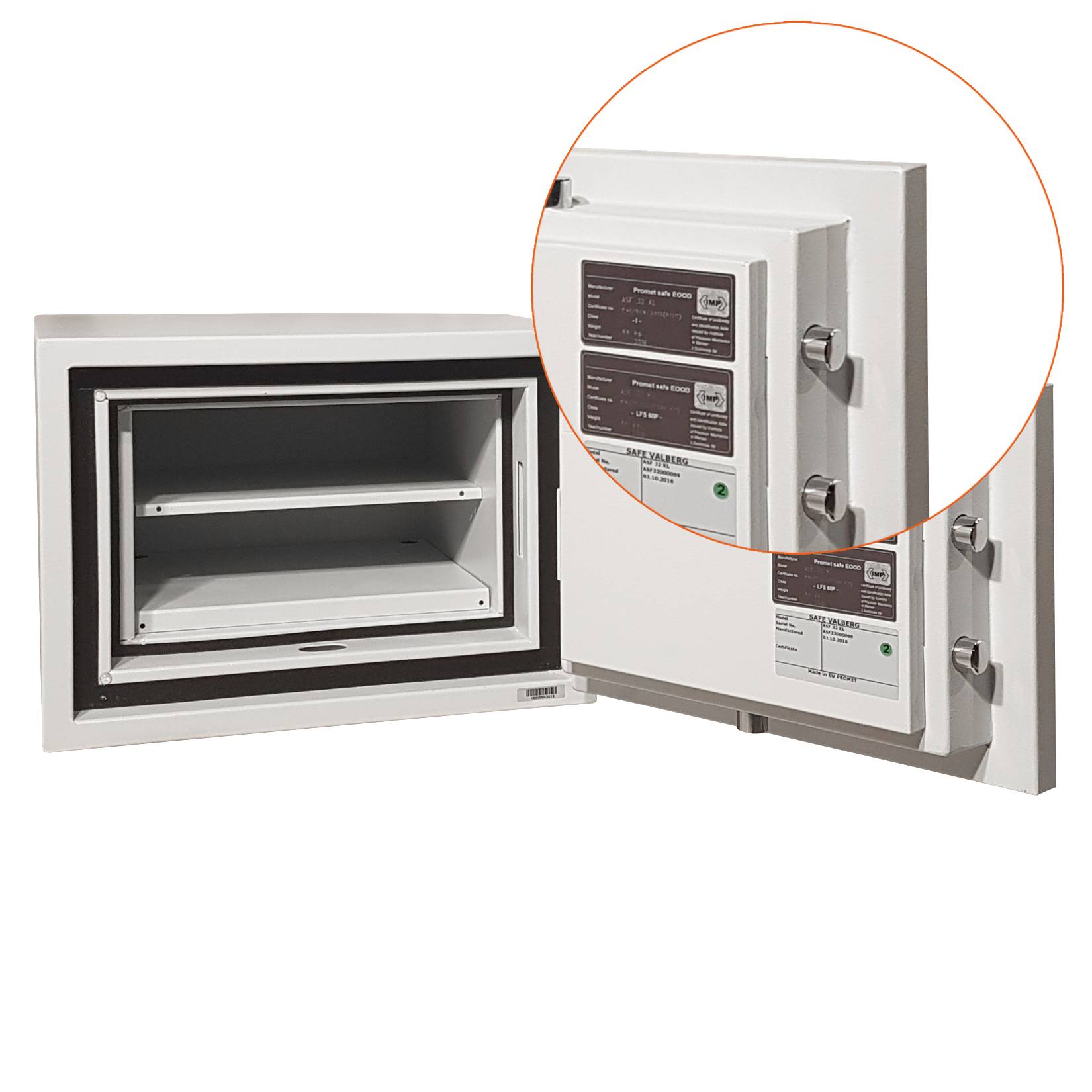 Grubość blachy w sejfie ognioodpornym Valberg ASF 32 z zamkiem kluczowym