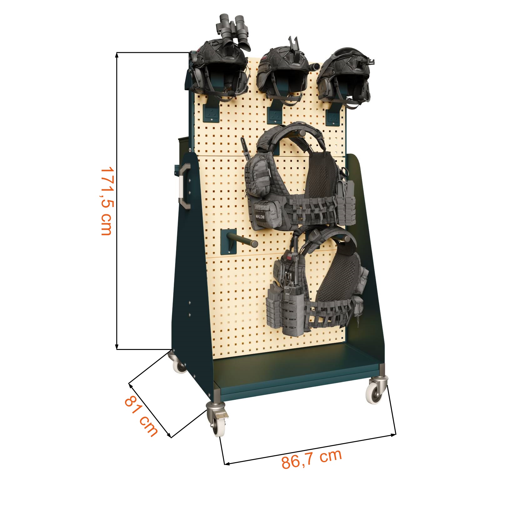Mobilny stojak na broń dla 3 drużyn WQST