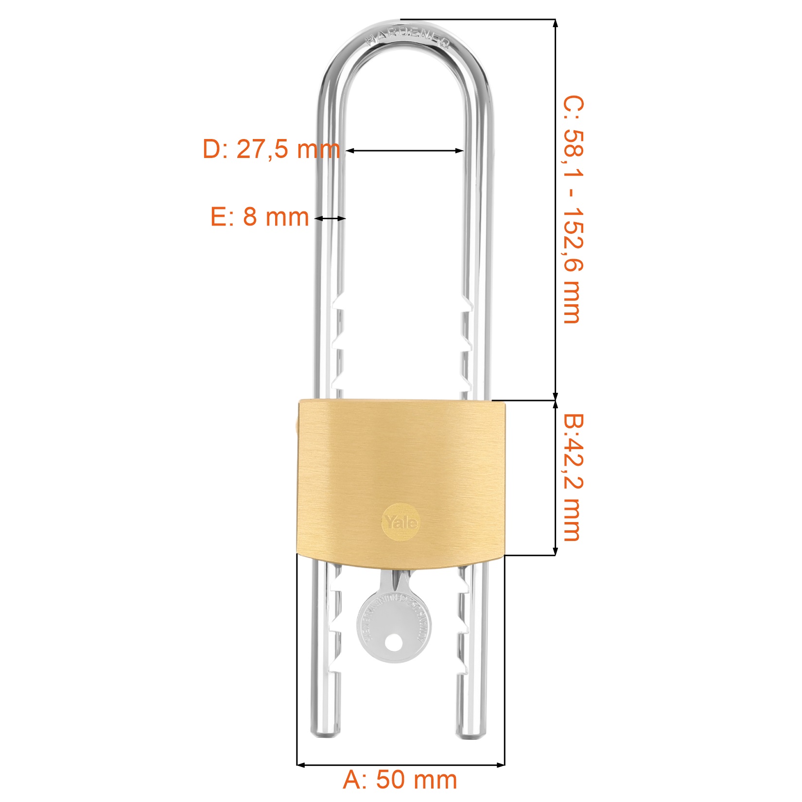 Kłódka mosiężna z możliwością regulacji Y110B/50/155/1