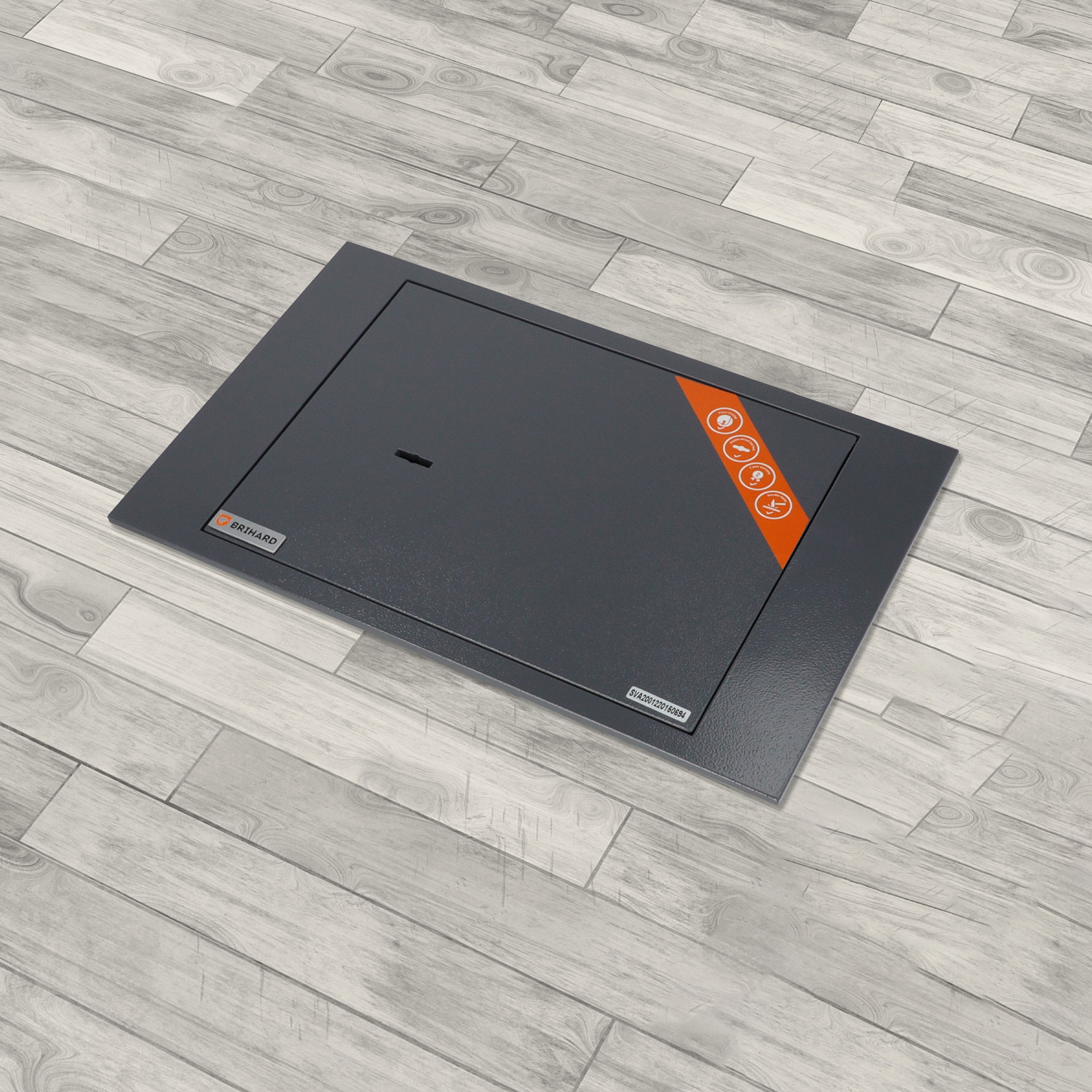 Montaż sejfu w podłodze Brihard Floor A4 z zamkiem kluczowym