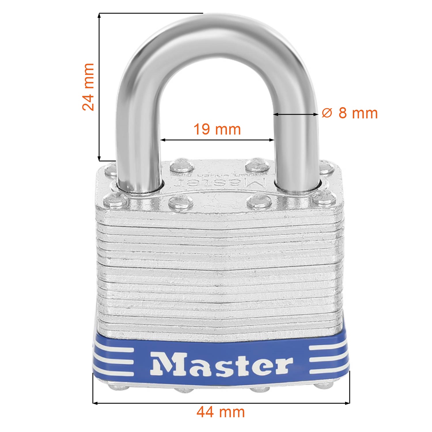 Wymiary kłódki na zewnątrz Masterlock 1EURD