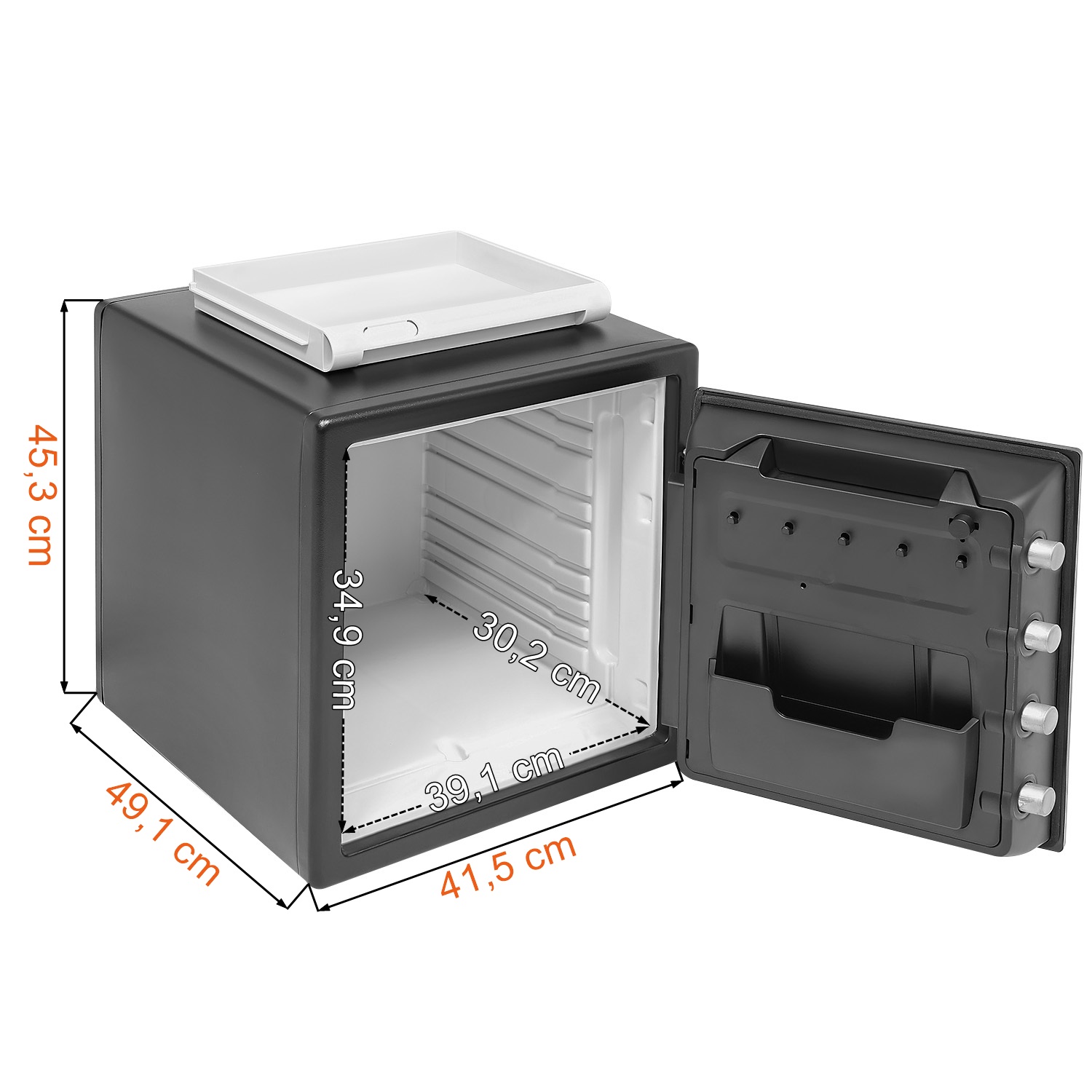 Dane techniczne i wymiary sejfu na gotówkę MasterLock LFW123FTC