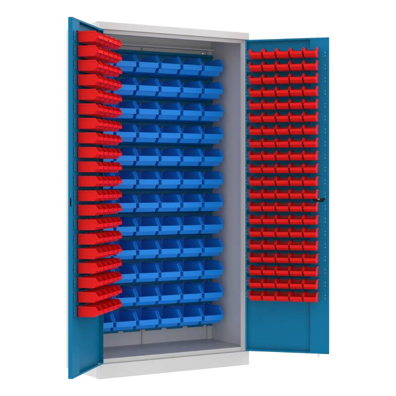 Szafa garażowa metalowa z 232 pojemnikami SWM 205